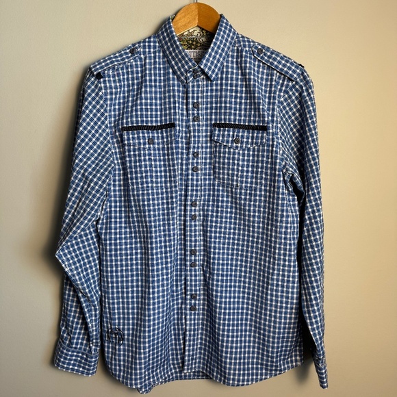 Designs Inspired By The Art Of John Lennon Mini Check Men's Button Up Shirt M - Picture 1 of 16